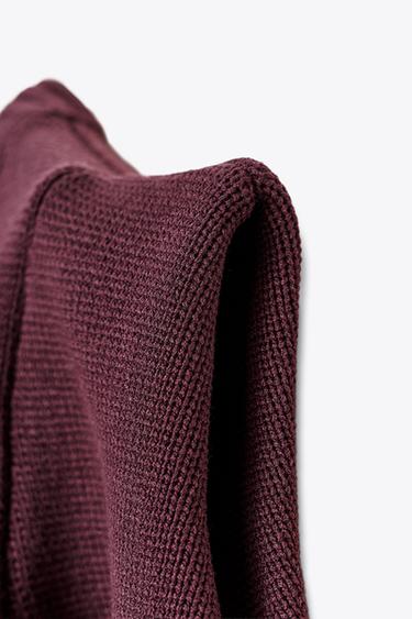 SHORT SLEEVE KNIT TOP - Maroon by Zara