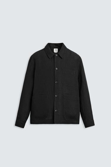 100% LINEN LIMITED EDITION OVERSHIRT - Black by Zara