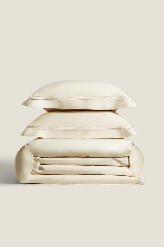 TRIPLE TRIM DUVET COVER - Ecru | ZARA United Kingdom