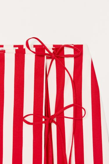 LIMITED EDITION STRIPED MIDI SKIRT - White / Red by Zara - Image 5