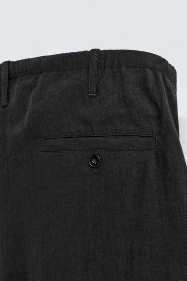 PANTALON 100 % LIN COUPE DÉCONTRACTÉE - Noir de Zara - Image 9