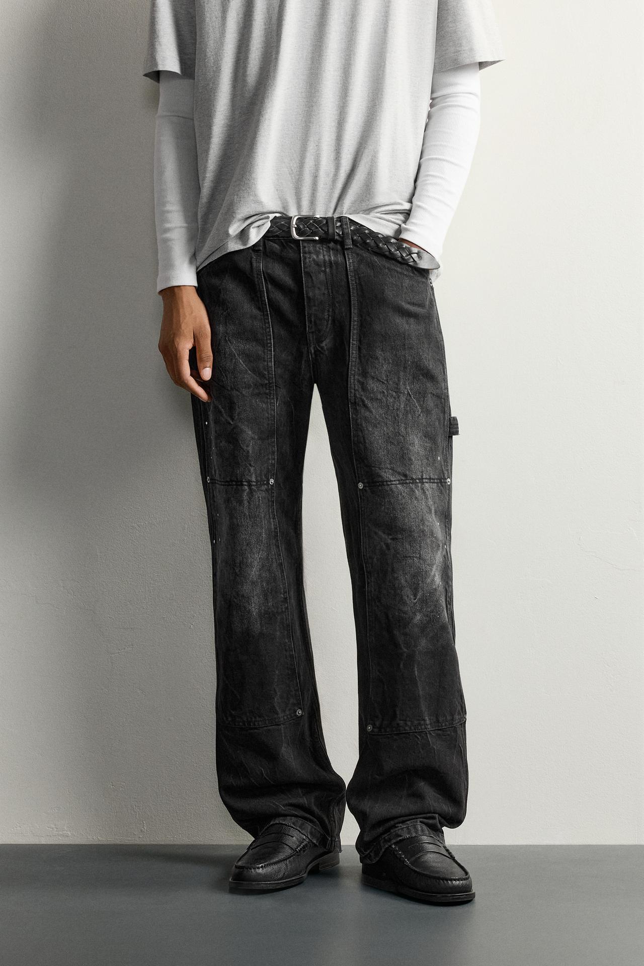 VINTAGE WASH CARPENTER TROUSERS — Charcoal