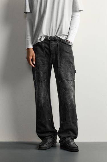VINTAGE WASH CARPENTER TROUSERS — Charcoal 2