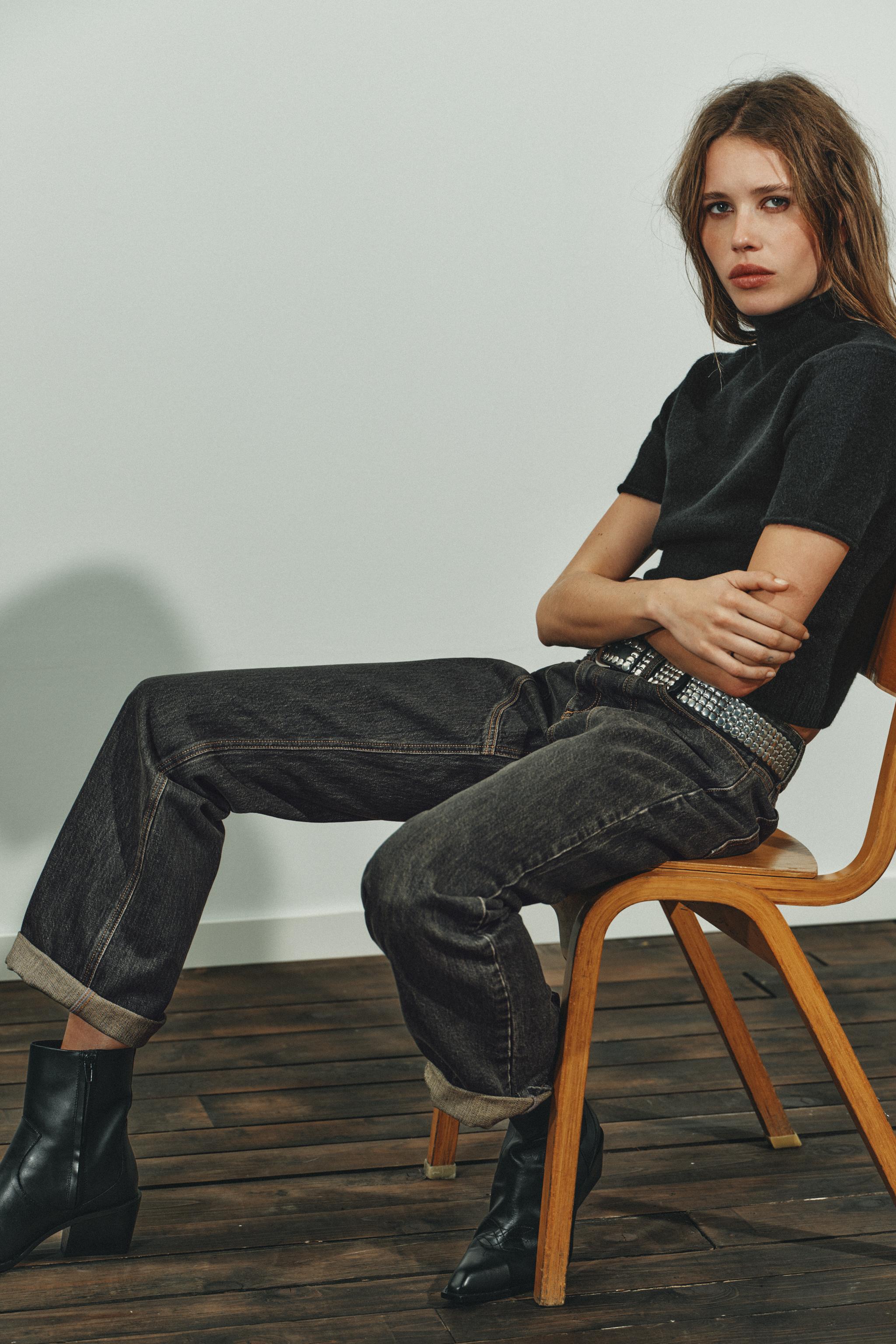 COWBOY LEATHER ANKLE BOOTS WITH TOPSTITCHING