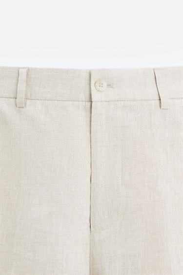 SHORT 100 % LIN - Beige clair de Zara - Image 7