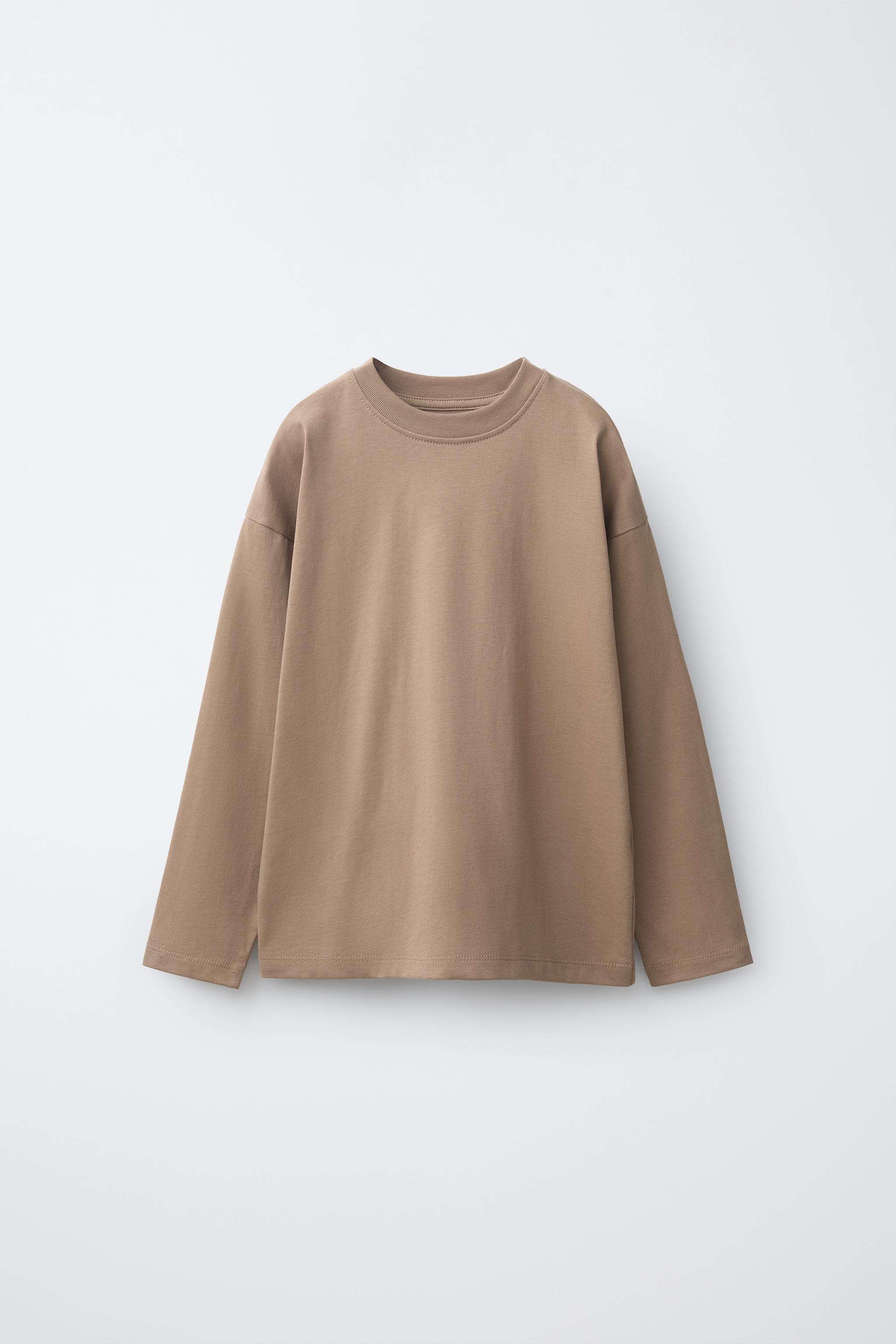 PLAIN T-SHIRT — Light brown