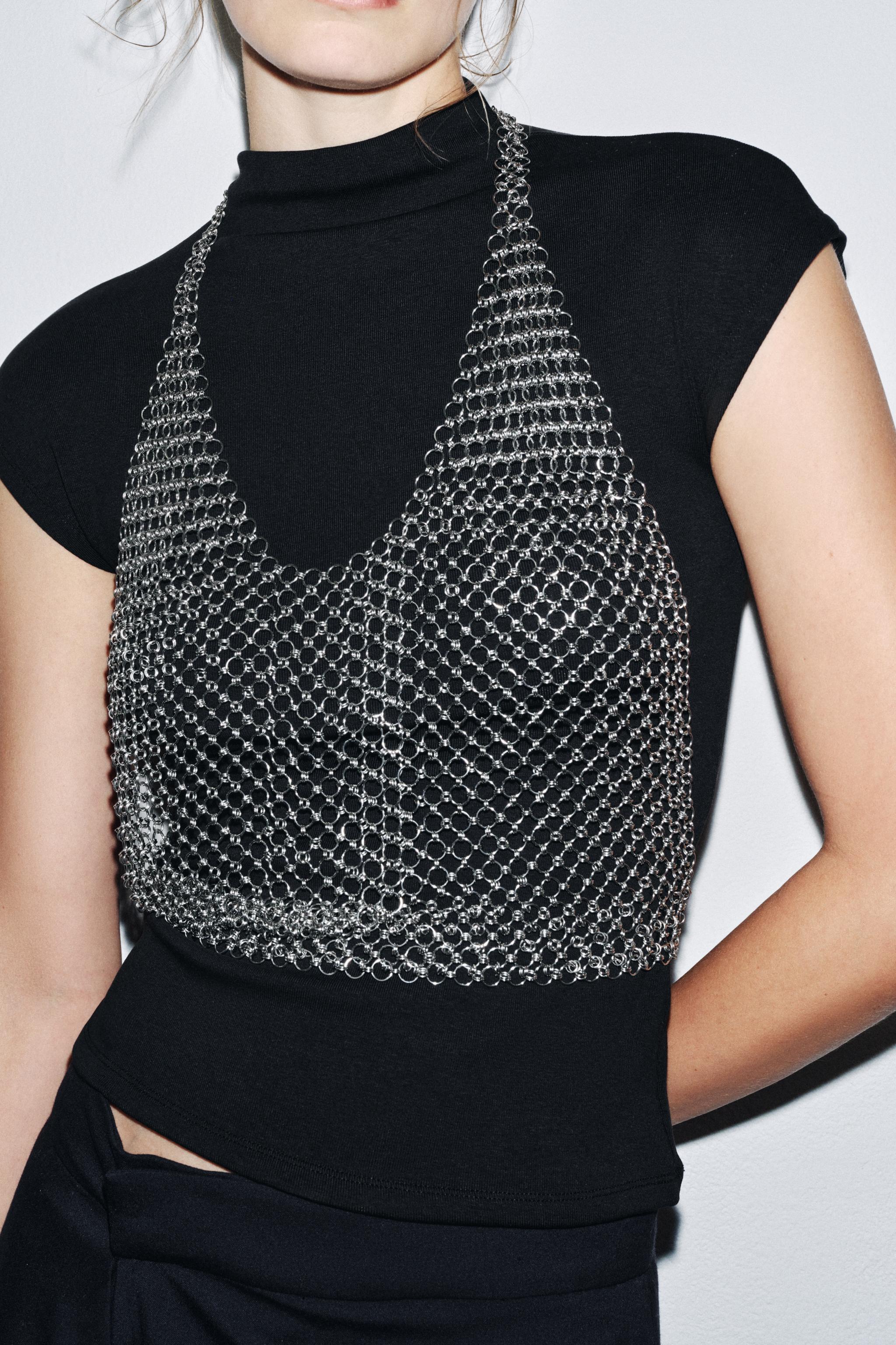 Ｒu☆ METAL RING TOP - Silver | ZARA United States