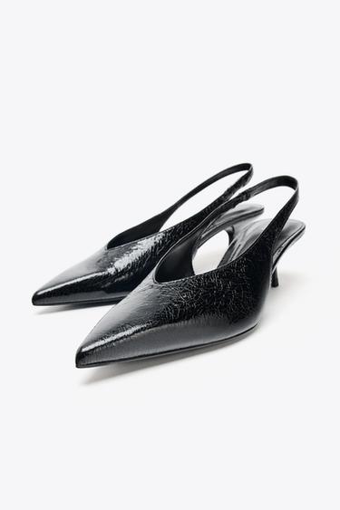 CHAUSSURES OUVERTES À L'ARRIÈRE À TALONS - Noir de Zara - Image 5