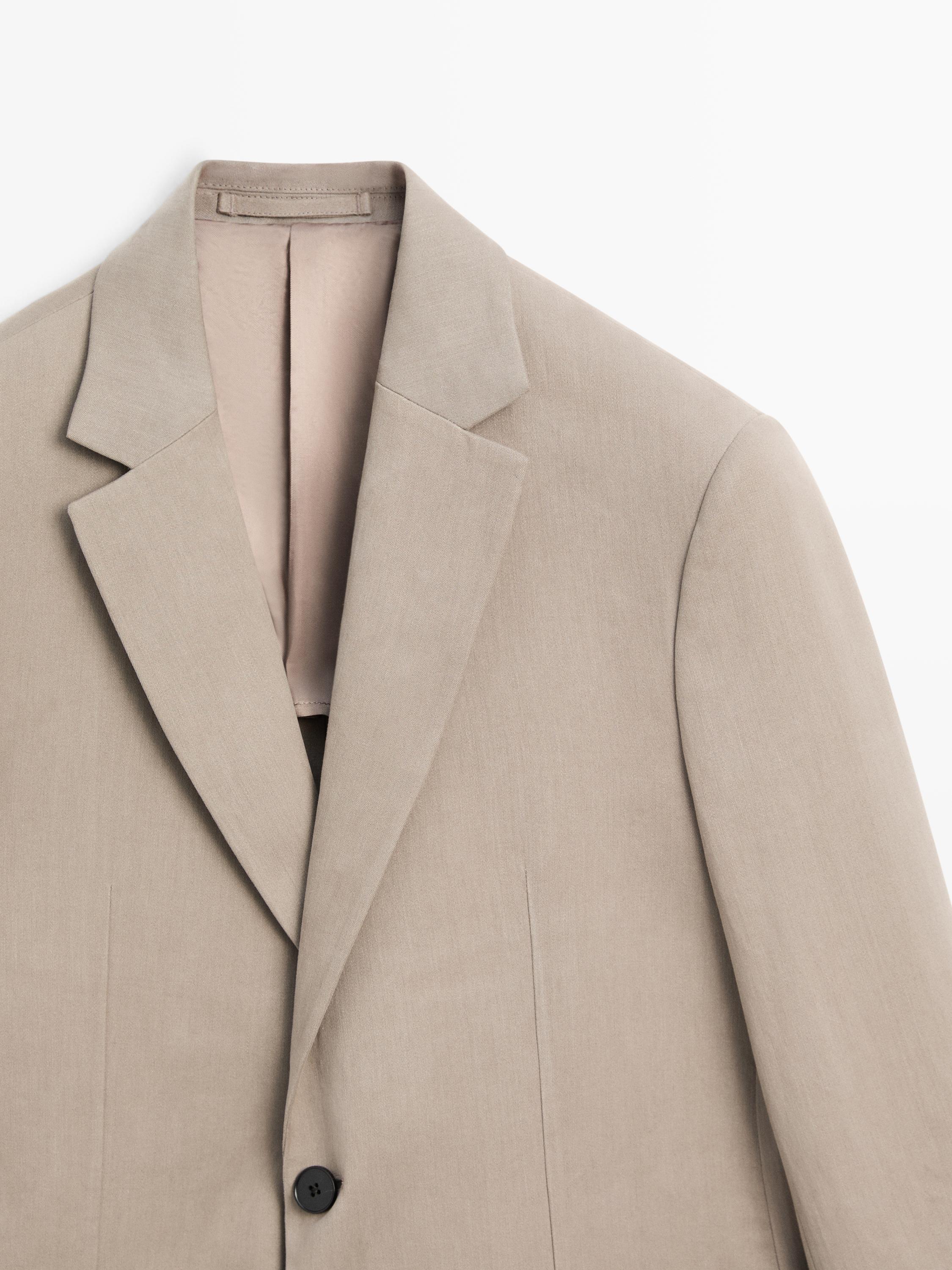 100% linen tailored blazer with pocket details