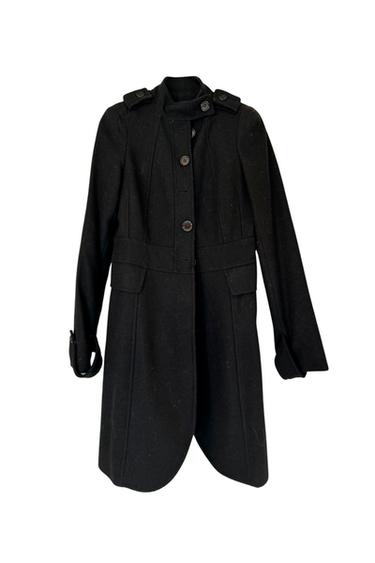 HIGH COLLAR WOOL BLEND COAT