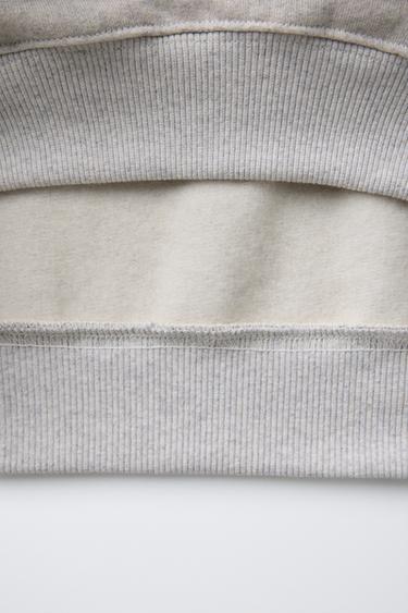 FLECKED SWEATSHIRT WITH SLOGAN - Grey marl by Zara - Image 3