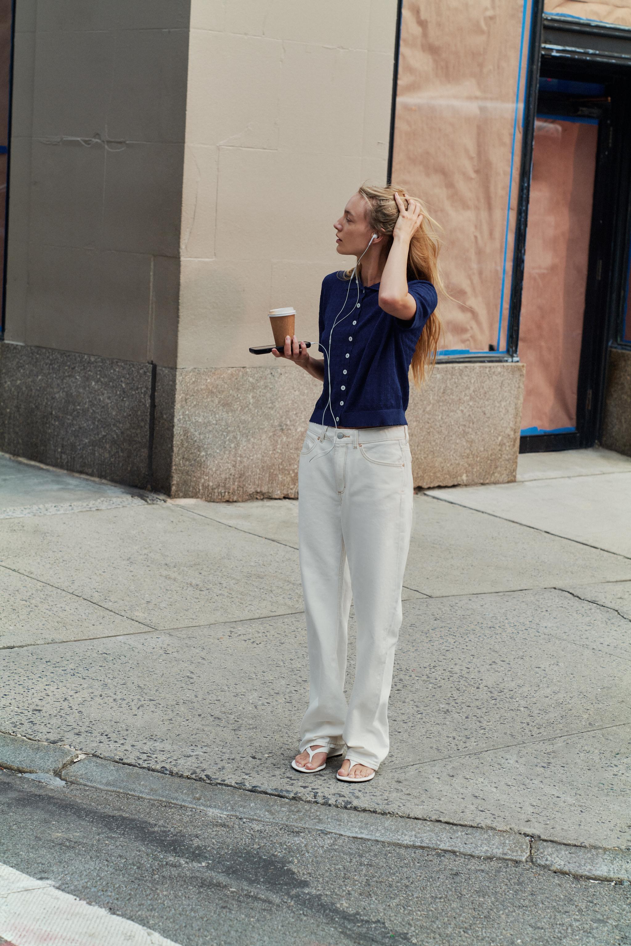 SHORT SLEEVE CARDIGAN — Ink blue