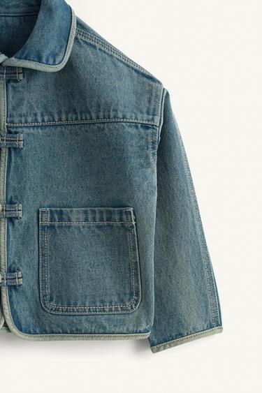 LIMITED EDITION DISTRESSED DENIM JACKET - Navy / White by Zara - Image 9
