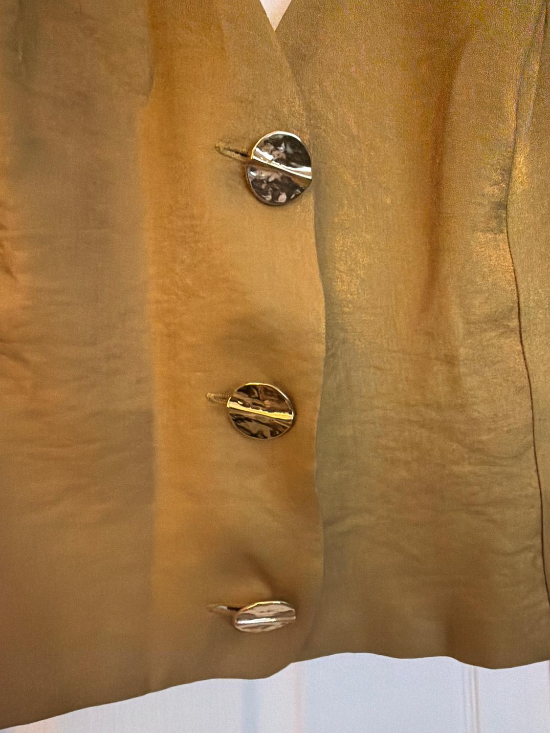 GOLD BUTTON SATIN EFFECT TOP - Image 3