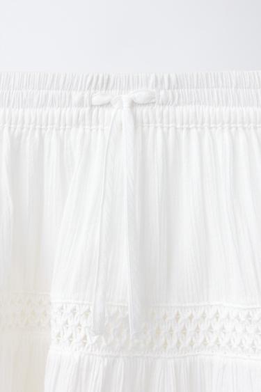 ROMANTIC PANELLED SKIRT WITH LACE INSERTS - White by Zara - Image 2