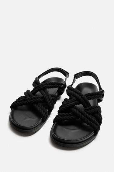 CORD SANDALS - Black by Zara - Image 3