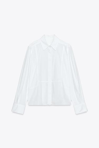 Zara ZW COLLECTION POPLIN SHIRT - White - Image 0