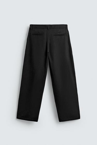 COTTON-LYOCELL PLEATED TROUSERS - Charcoal by Zara - Image 7