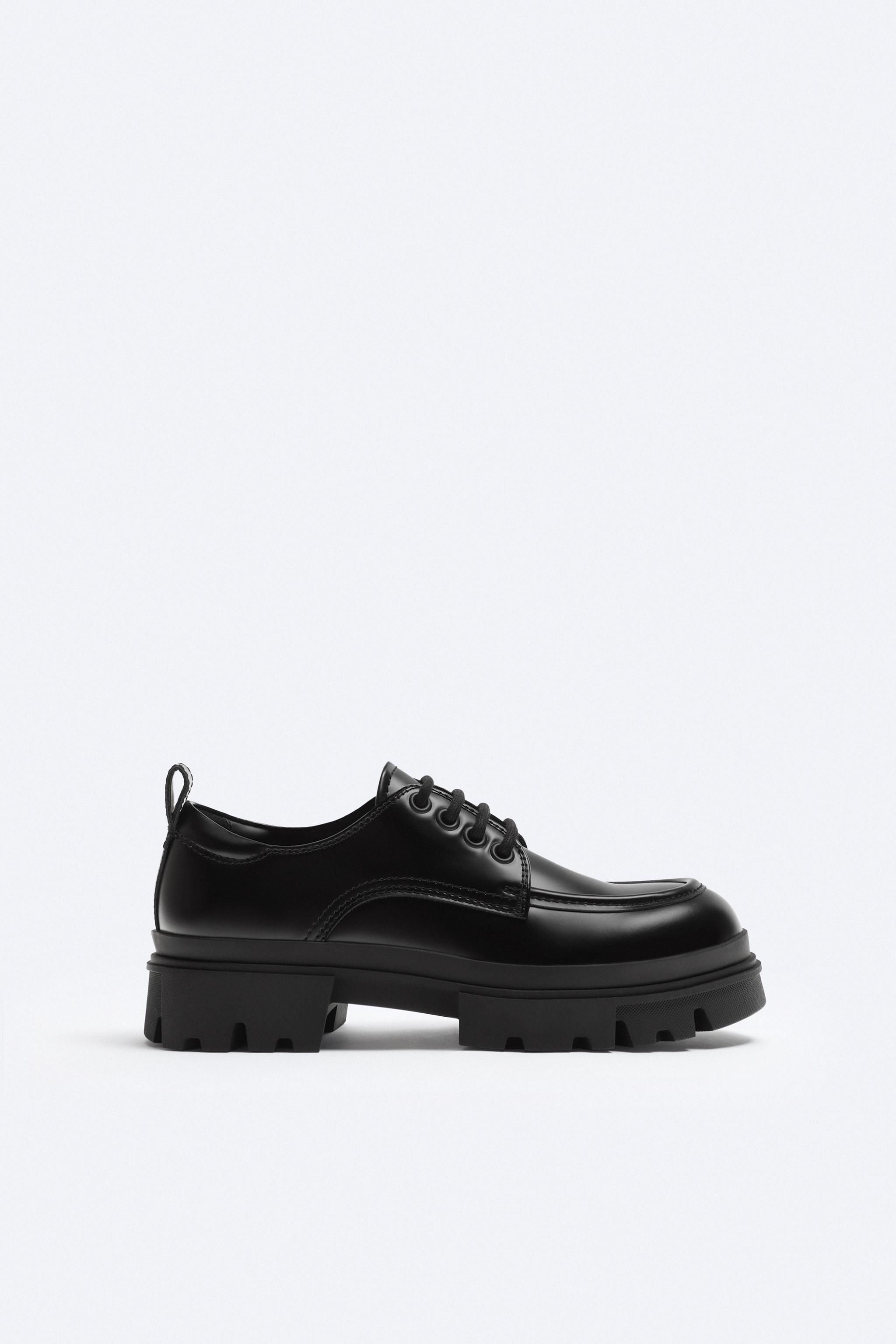 Zara black deals leather shoes