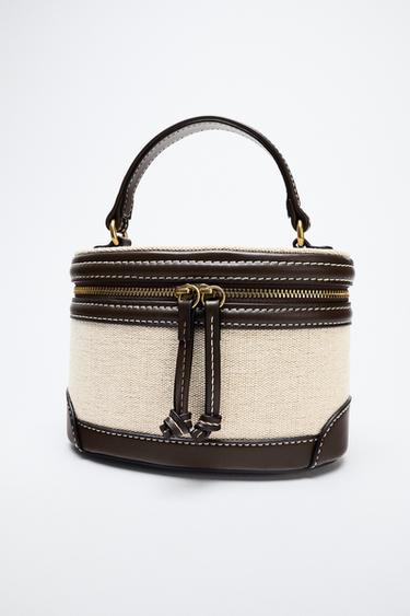 BOLSO RÍGIDO COMBINADO - Beige claro de Zara