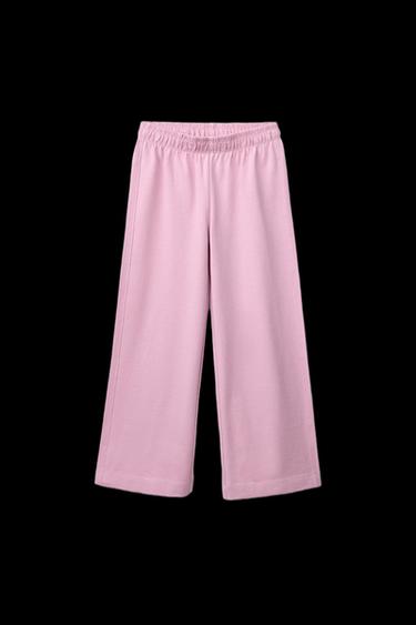 Zara HEAVY WEIGHT WIDE LEG PANTS - Pink