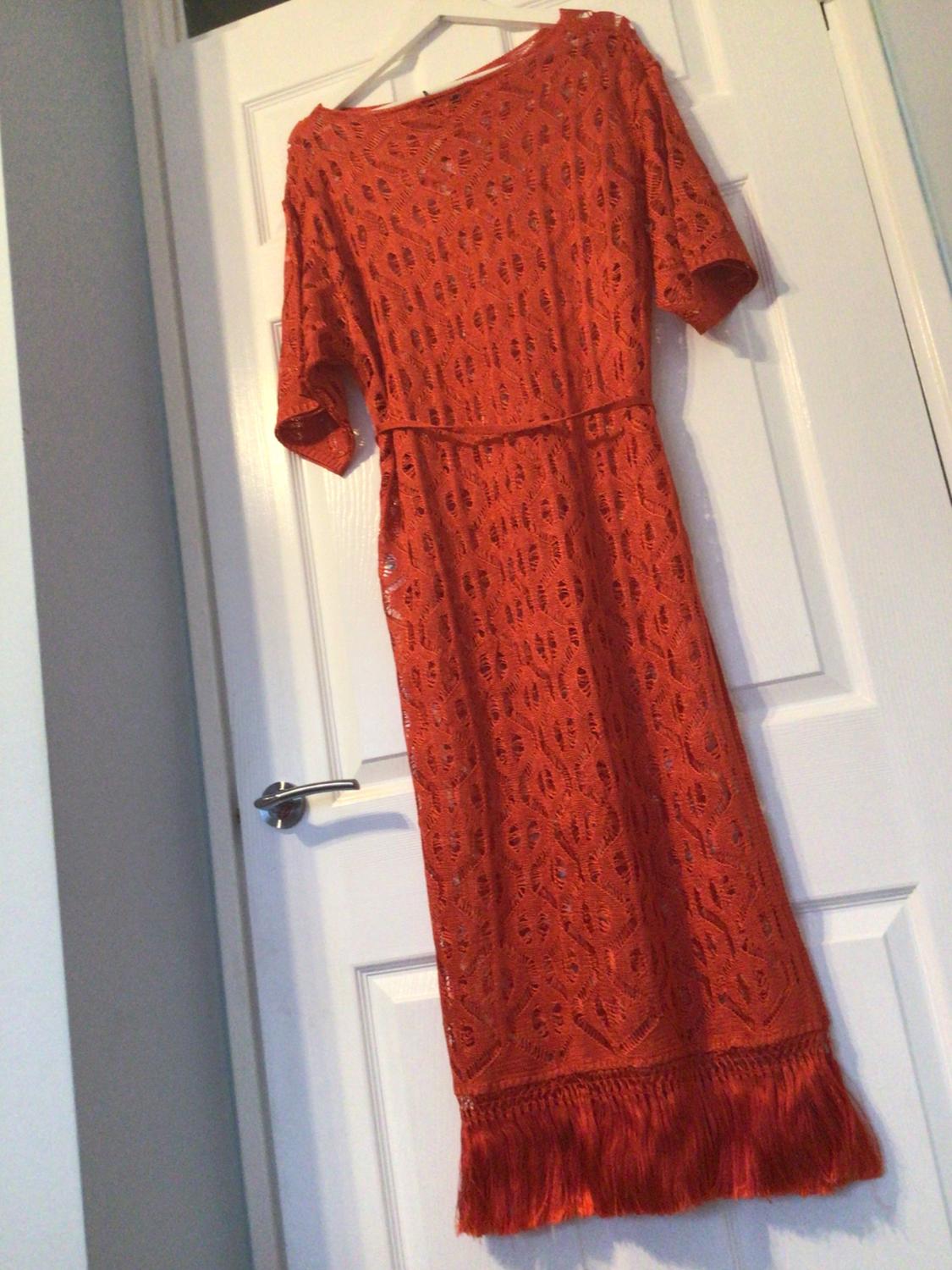 LONG OPEN-KNIT TUNIC WITH FRINGE - Image 2