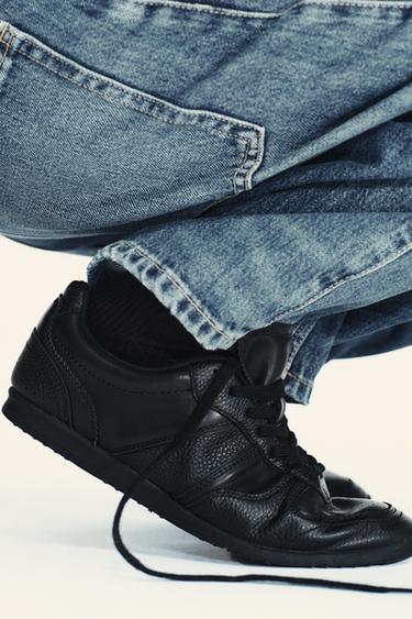 LEREN SNEAKERS - Zwart van Zara - Afbeelding 0