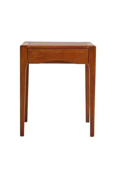 OAK BEDSIDE TABLE WITH DRAWER - Dark brown by Zara