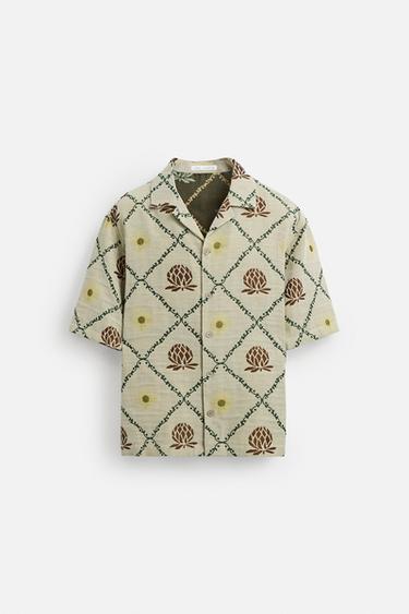CHEMISE JACQUARD LOSANGES - Multicolore de Zara - Image 7