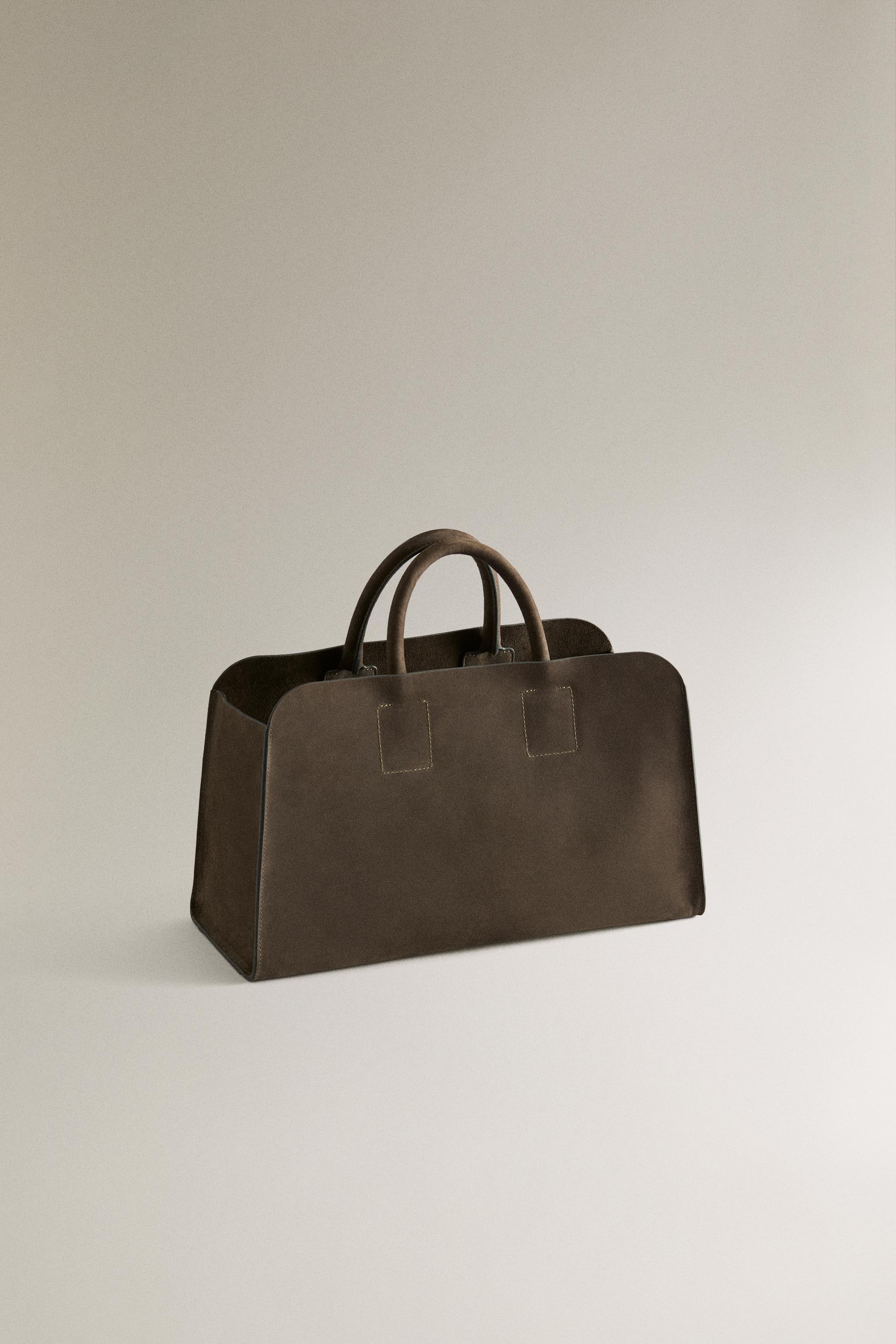 NUBUCK LEATHER MINI TOTE BAG - Green | ZARA United Kingdom