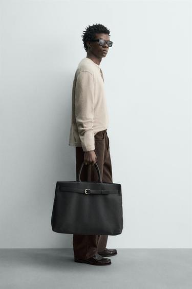 COTTON BLEND HENLEY JUMPER - Sand / Marl by Zara - Image 3