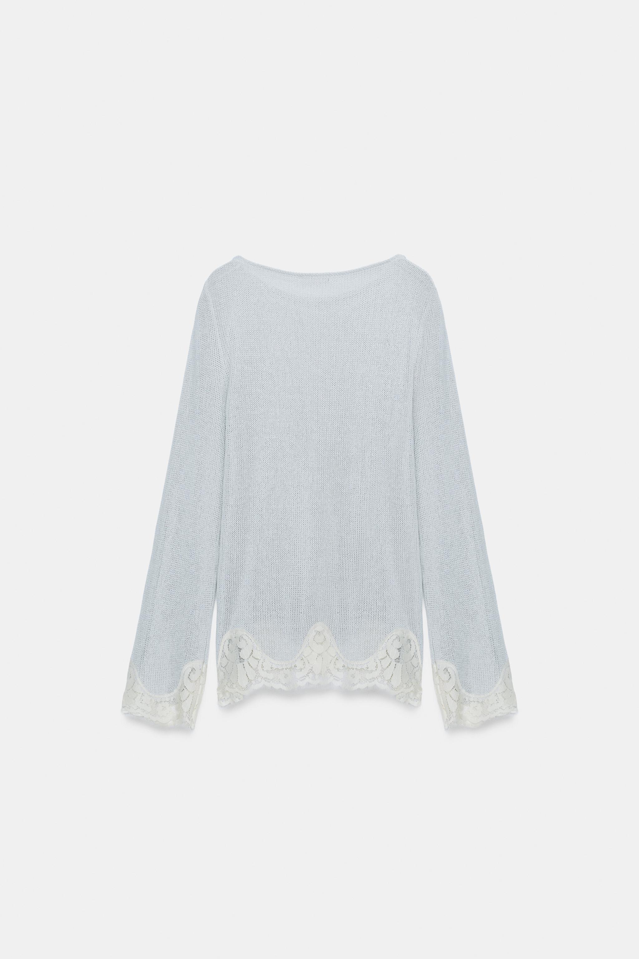 Женские топы Zara RUSTIC LACE TOP — фото 6