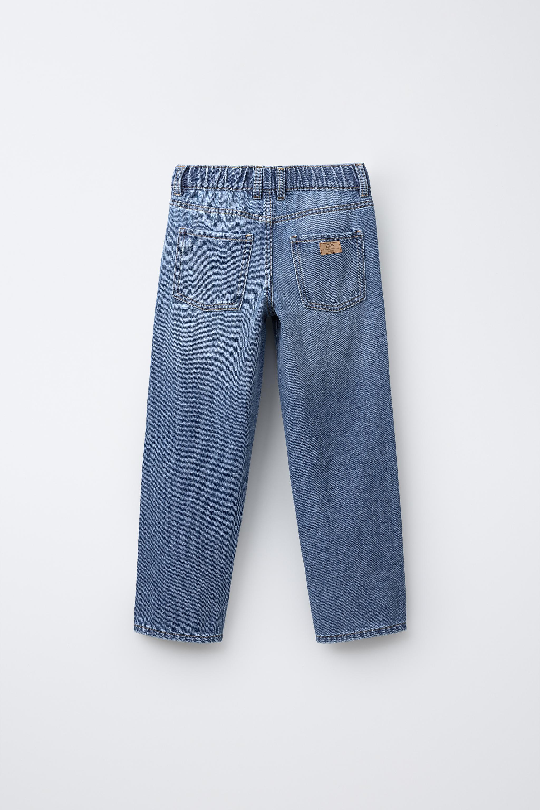 ZARA バギーフィットジーンズ　ブルー バンド付きバギーフィットジーンズ - ライトブルー | ZARA Japan