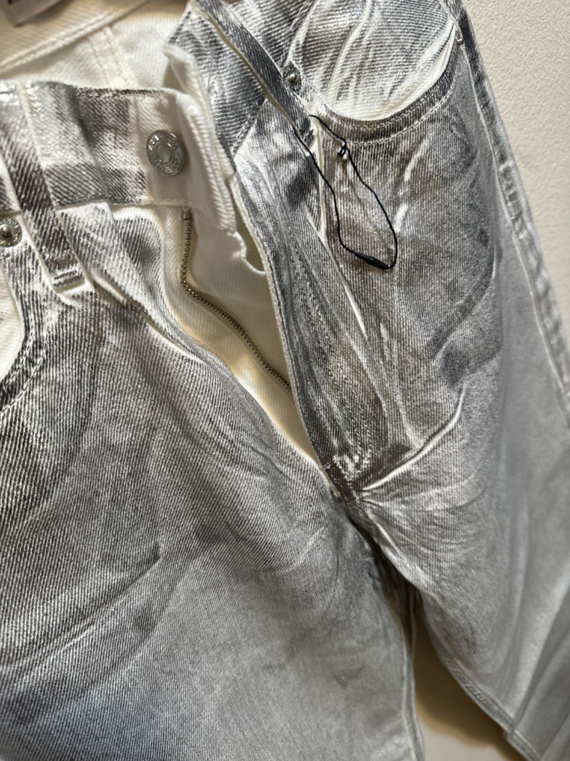 MID-RISE TRF WIDE LEG LOOSE FIT METALLIC JEANS - Image 4