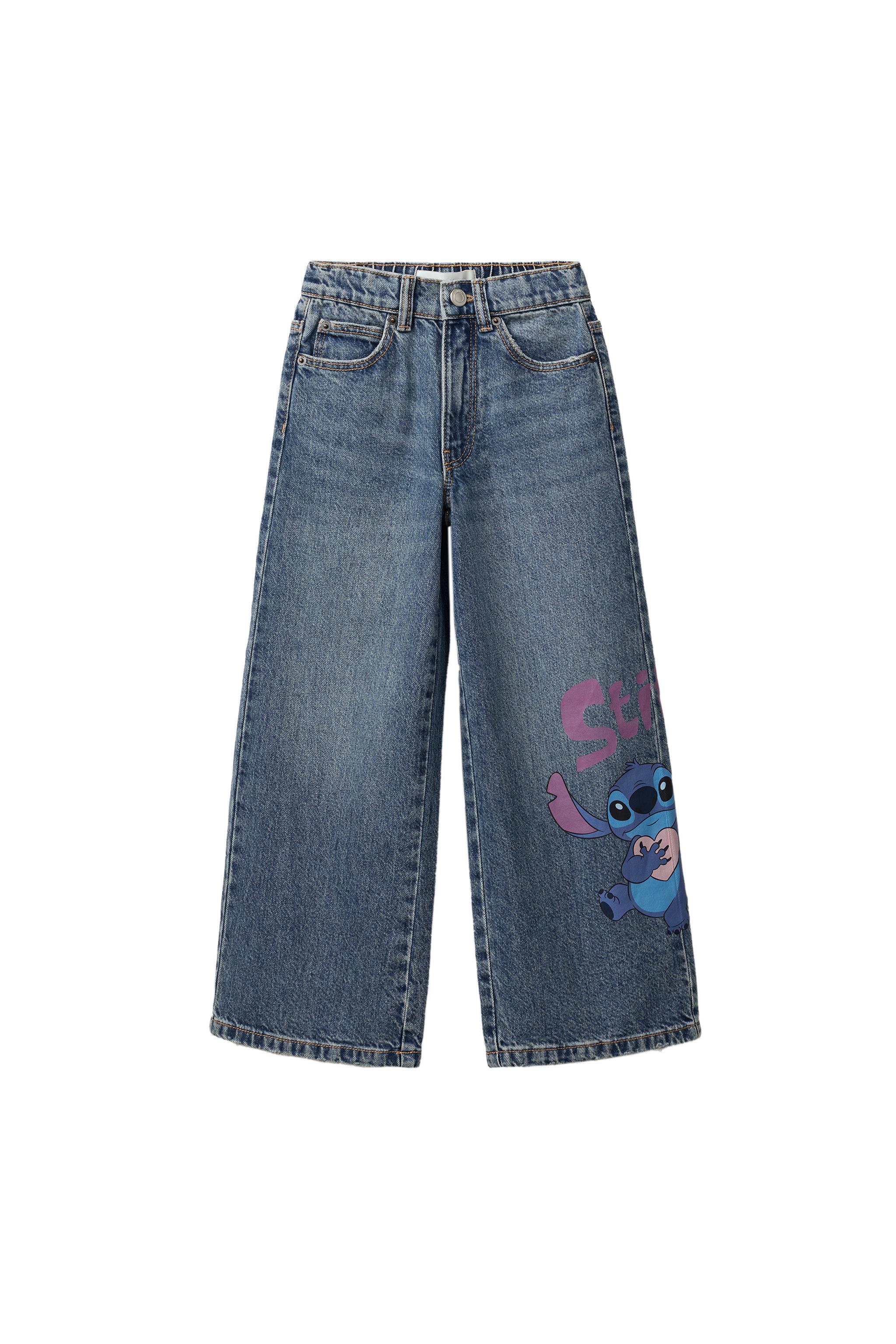 パンツ na.e Stitch Wide Jeans LILO & STITCH © DISNEY WIDE-LEG JEANS - Blue | ZARA South Africa