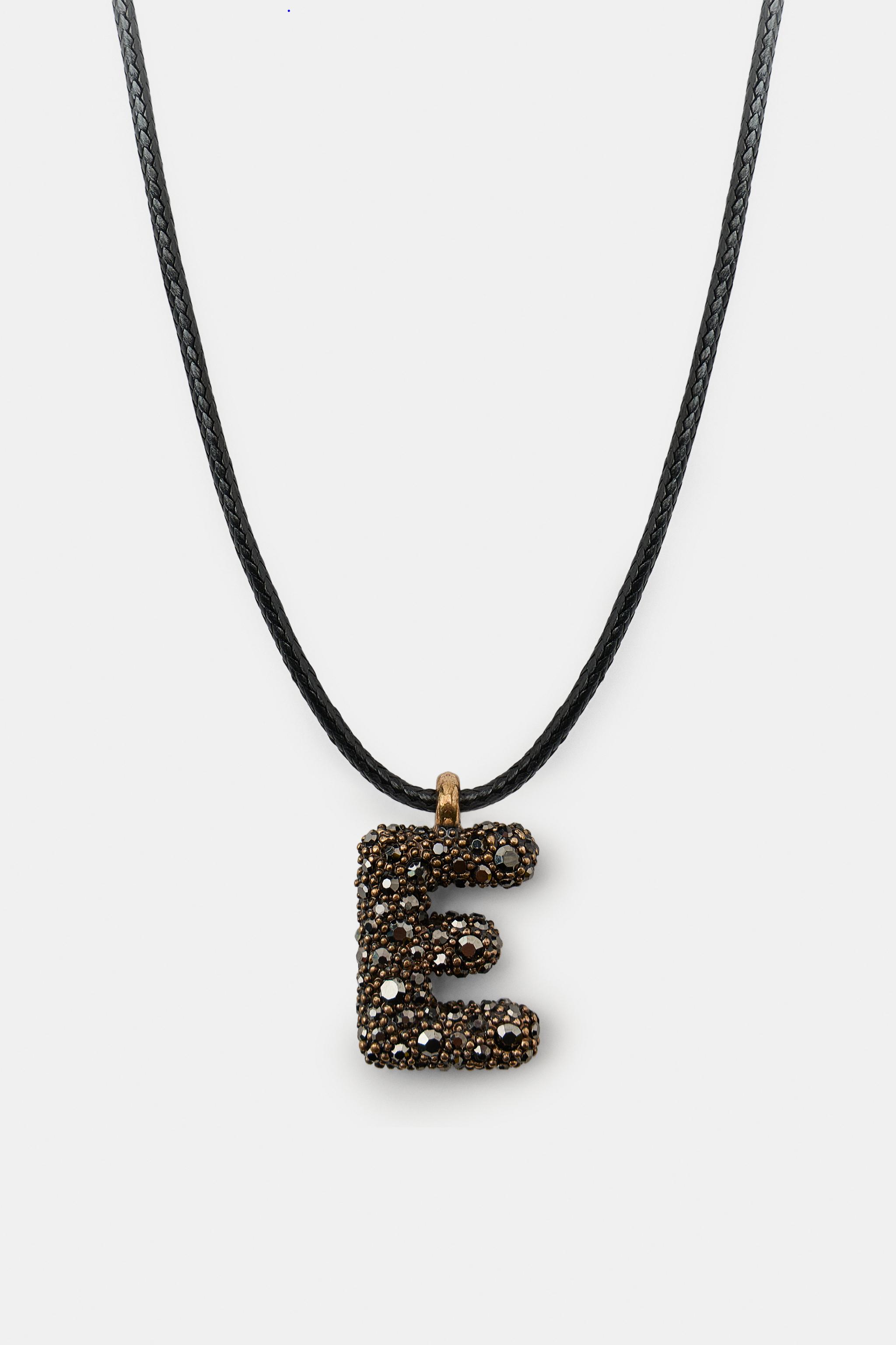 LETTER CORD NECKLACE - Anthracite grey | ZARA United States