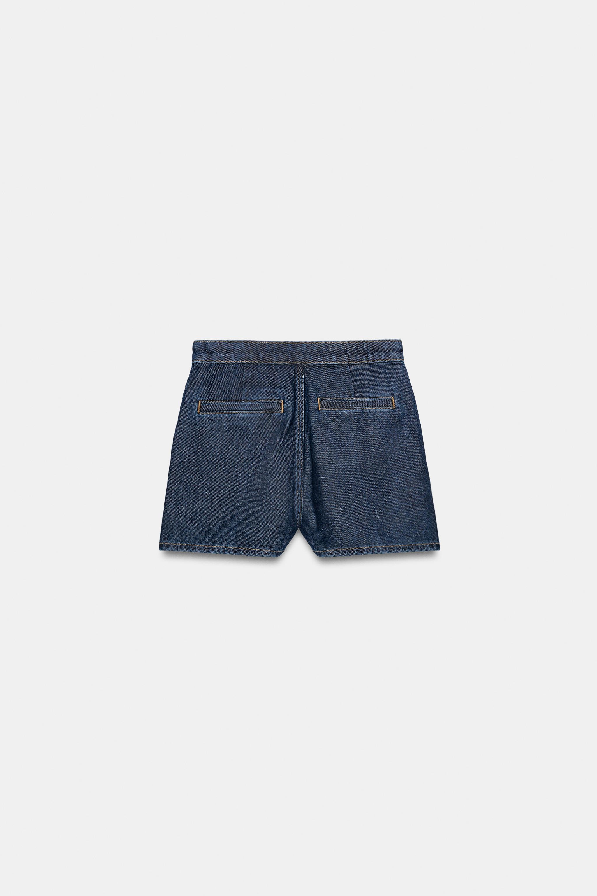 Женские юбки Zara Z1975 WRAP DENIM SKORT WITH BUCKLE — фото 12
