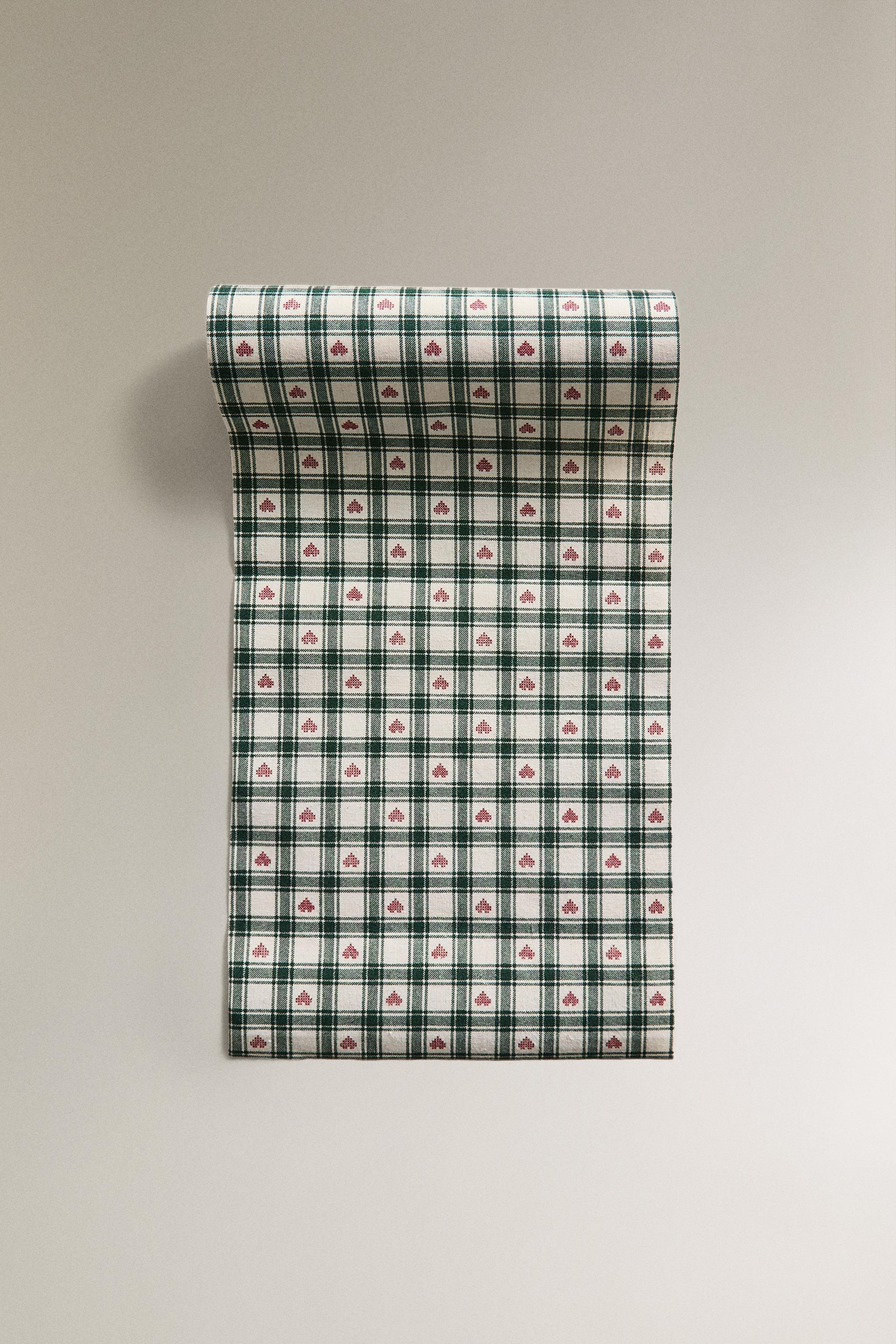 CHRISTMAS TARTAN COTTON NAPKIN ROLL (SET OF 20)