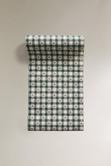 ROLL PACK OF COTTON CHRISTMAS TARTAN NAPKINS (PACK OF 20) - Green by Zara - Image 3