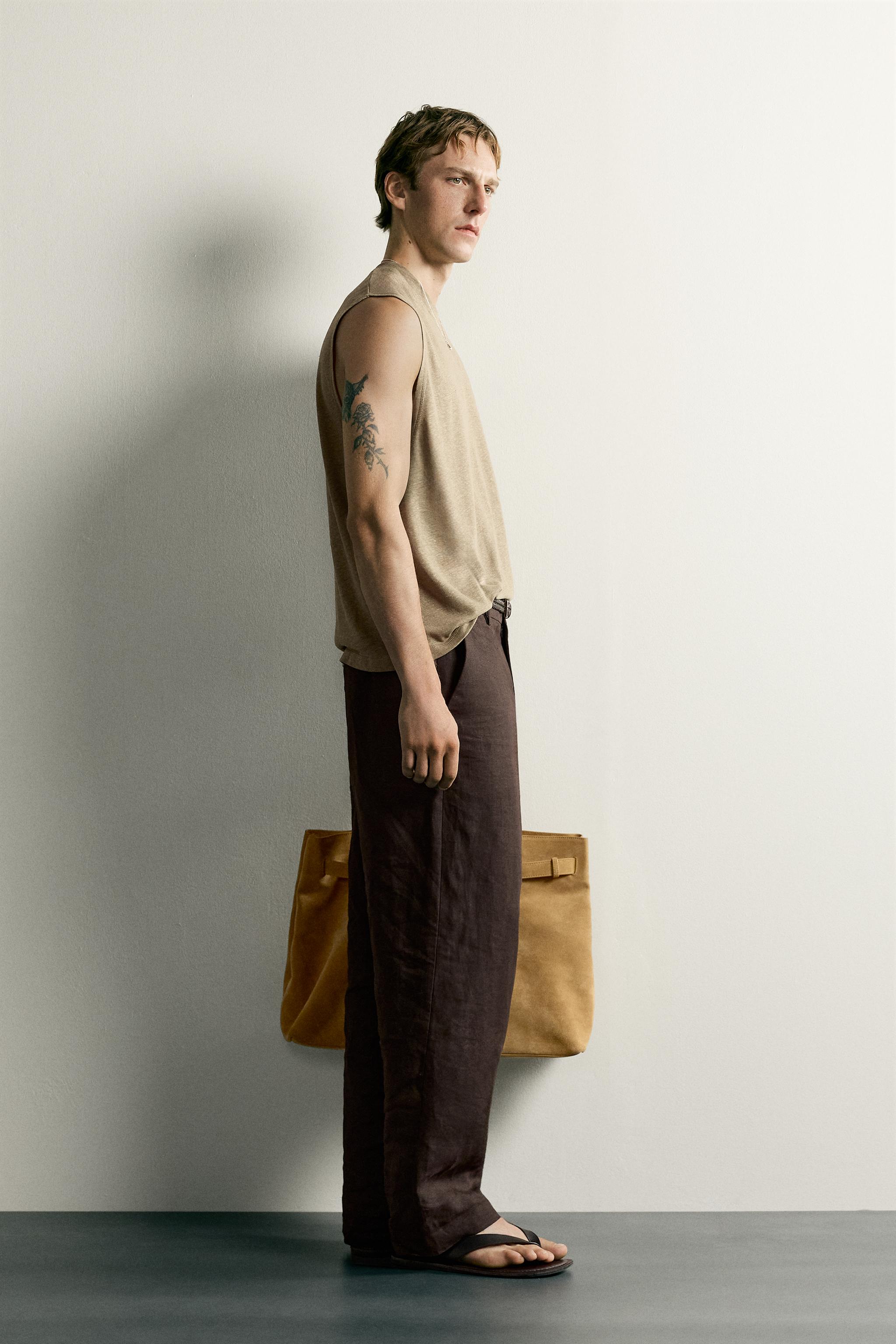 RELAXED FIT COTTON-LINEN TANK TOP
