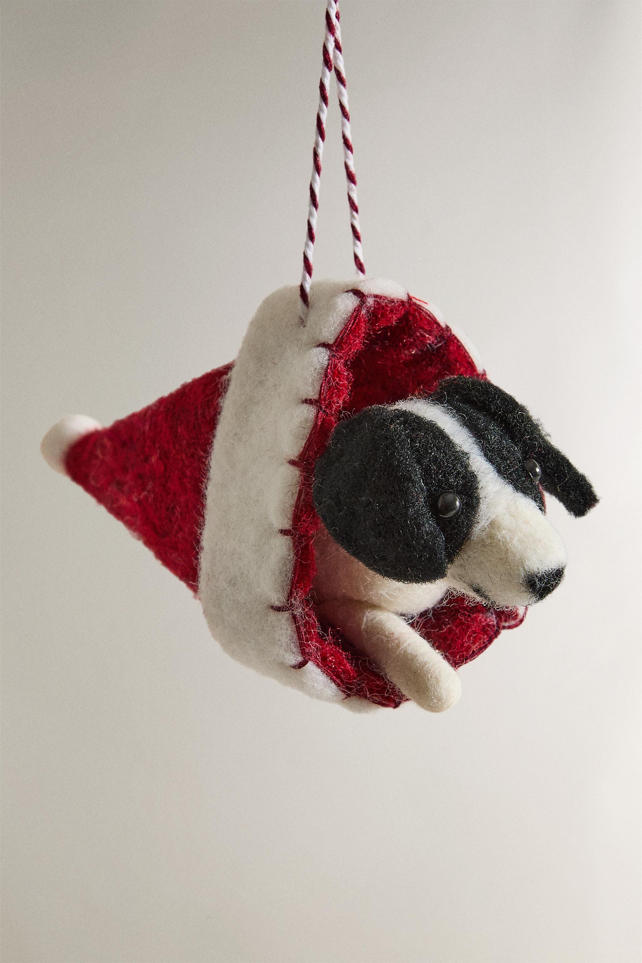 DÉCORATION SAPIN CHIEN FEUTRE NOËL