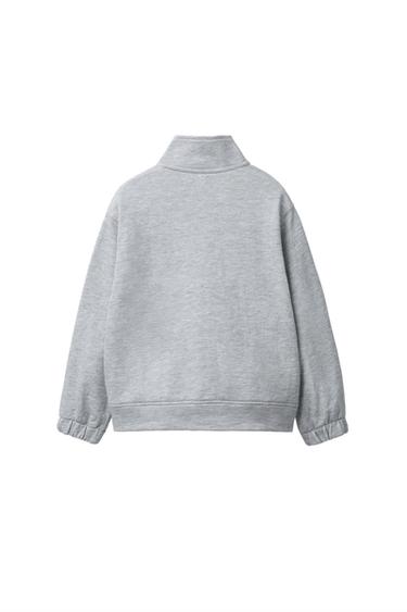 SWEAT DÉCOR ÉTIQUETTE - Gris chiné de Zara - Image 1