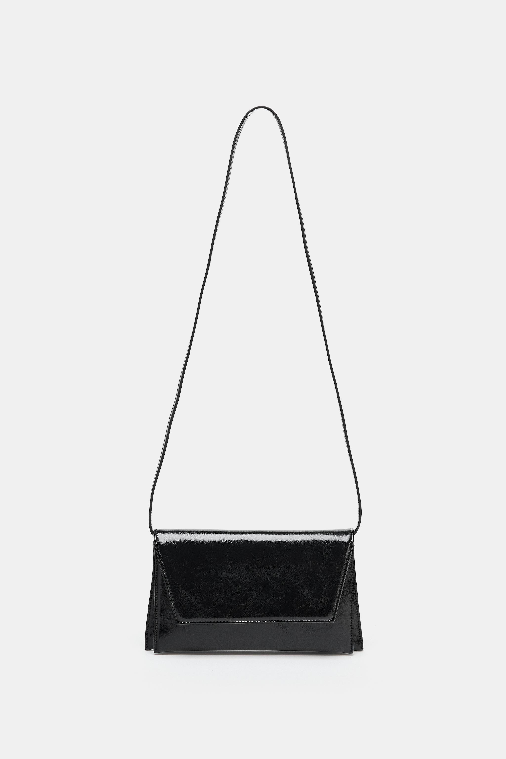 PATENT EFFECT MINI CROSSBODY BAG - Black | ZARA India