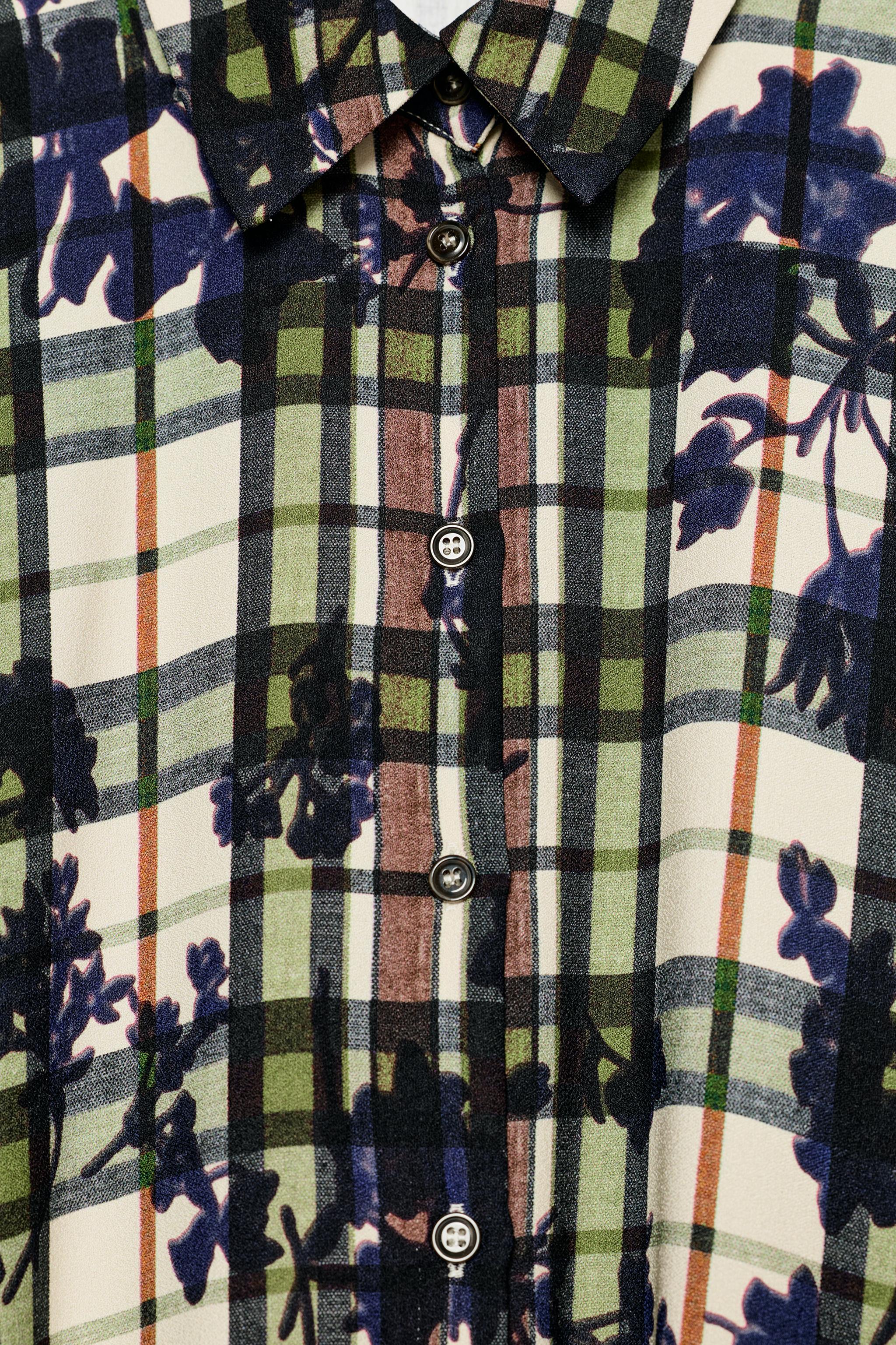 PRINTED MIDI SHIRT DRESS WITH BELT