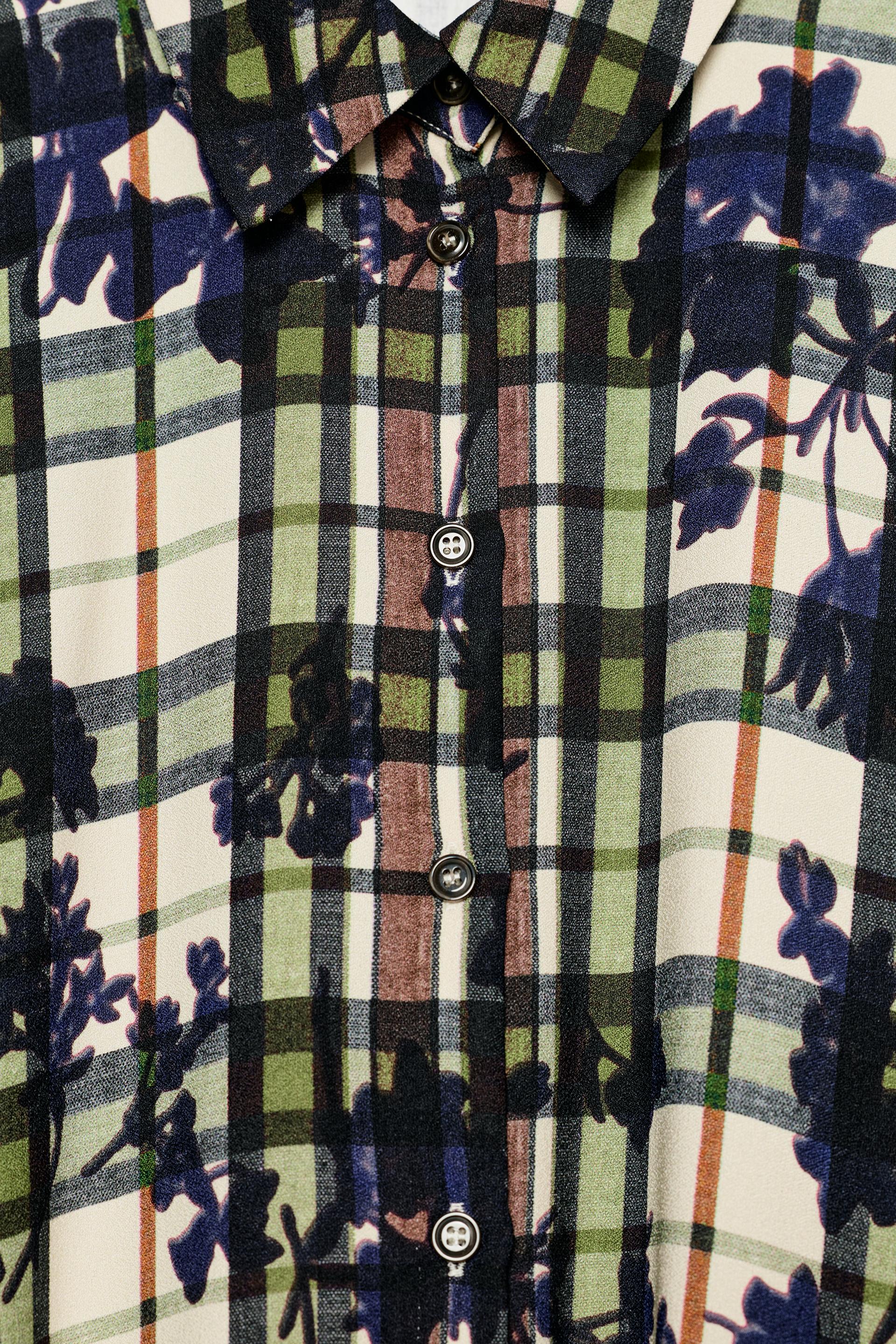 PRINTED MIDI SHIRT DRESS WITH BELT thumbnail 9