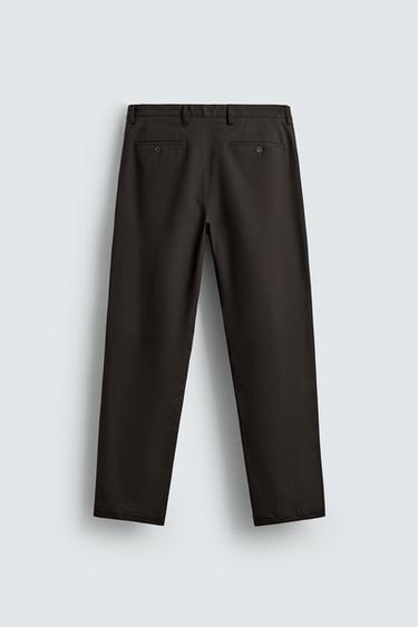 PANTALON STRUCTURÉ À PLIS - Marron de Zara - Image 7