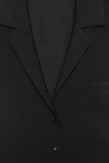 FLOWING SHIRT WITH POCKET - Black by Zara - Image 8