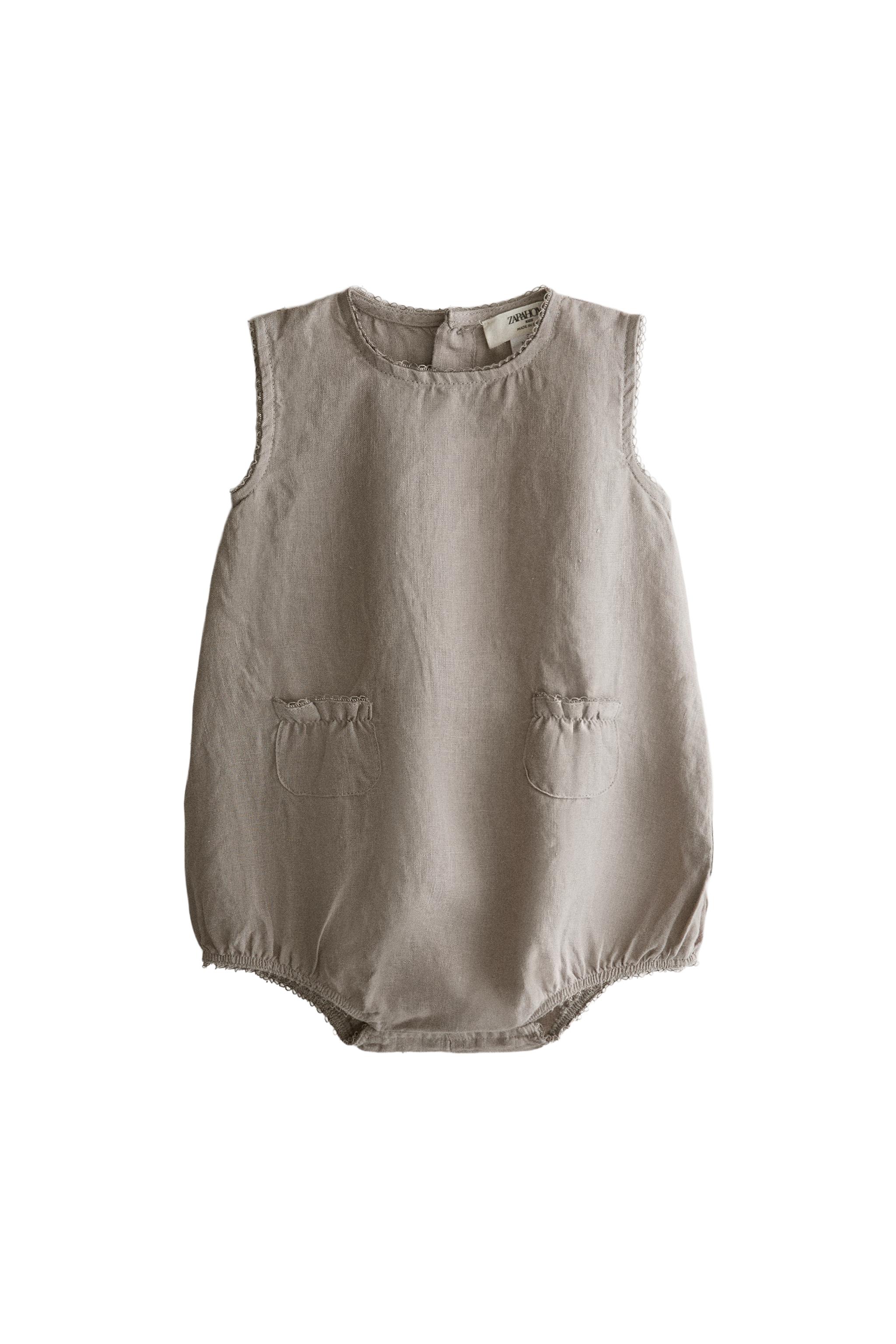 LINEN BABY BODYSUIT - Gray | ZARA United States