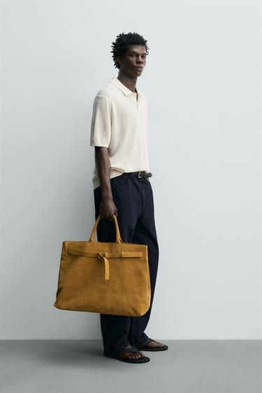 POLO EN MAILLE SOIE ET LIN - Blanc cassé de Zara - Image 3