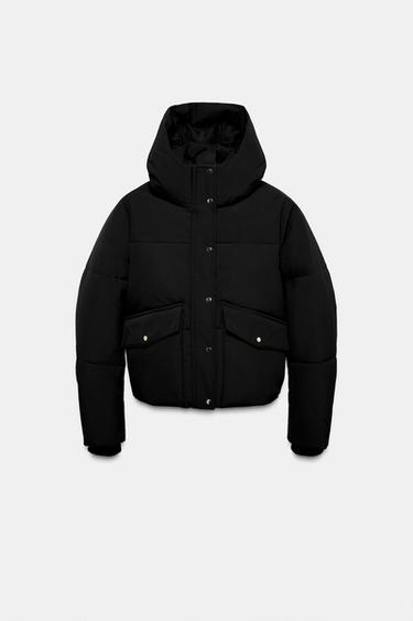 ウォーターレペレント防風ショートアノラックブラックZaraのウォーターレペレント防風ショートアノラック - ブラック 